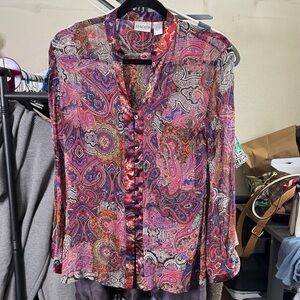 Chico's Multicolor Paisley Silk Blouse